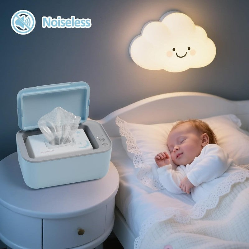 Baby Wipe Warmer Adjustable Temp Silent Heating Large Capacity Blue5