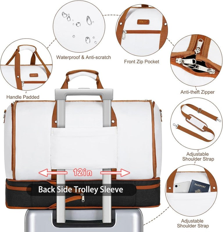 Garment Duffle Bag Travel Convertible Carry On Weekender w/ Shoe Compartment 3Pc4