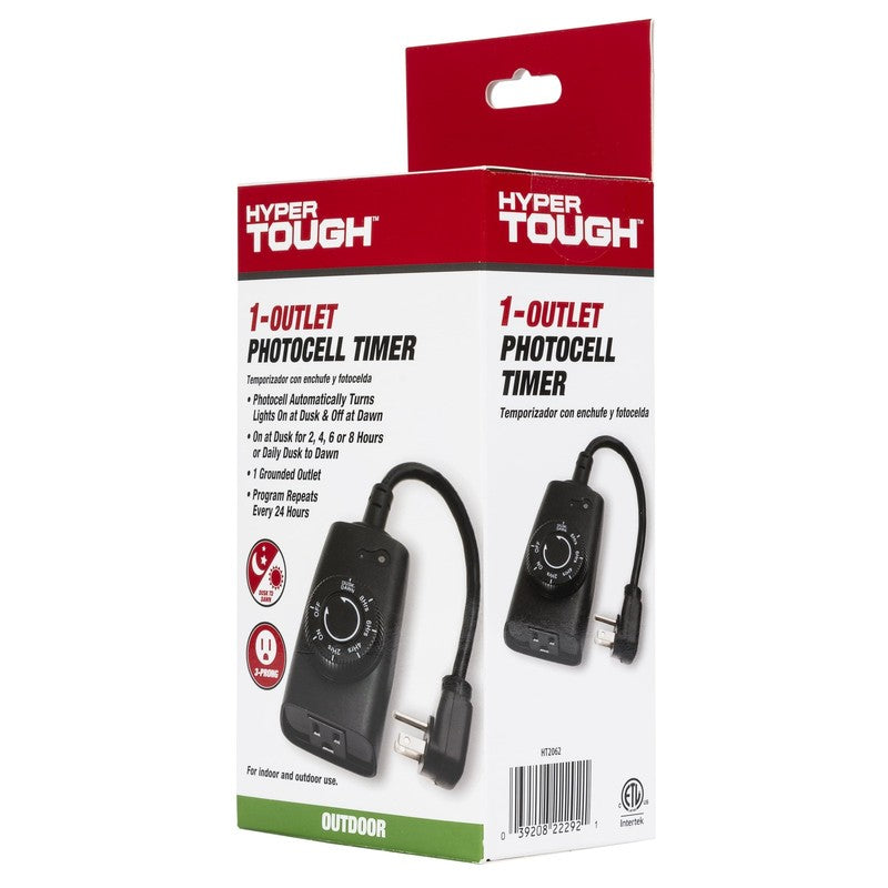 (2 Pack)  Outdoor Grounded Photocell Dusk to Dawn Timer Single Outlet, 10 Amps11
