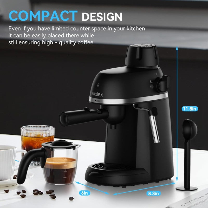 3.5 Bar Espresso & Cappuccino Machine 800W Black Compact6