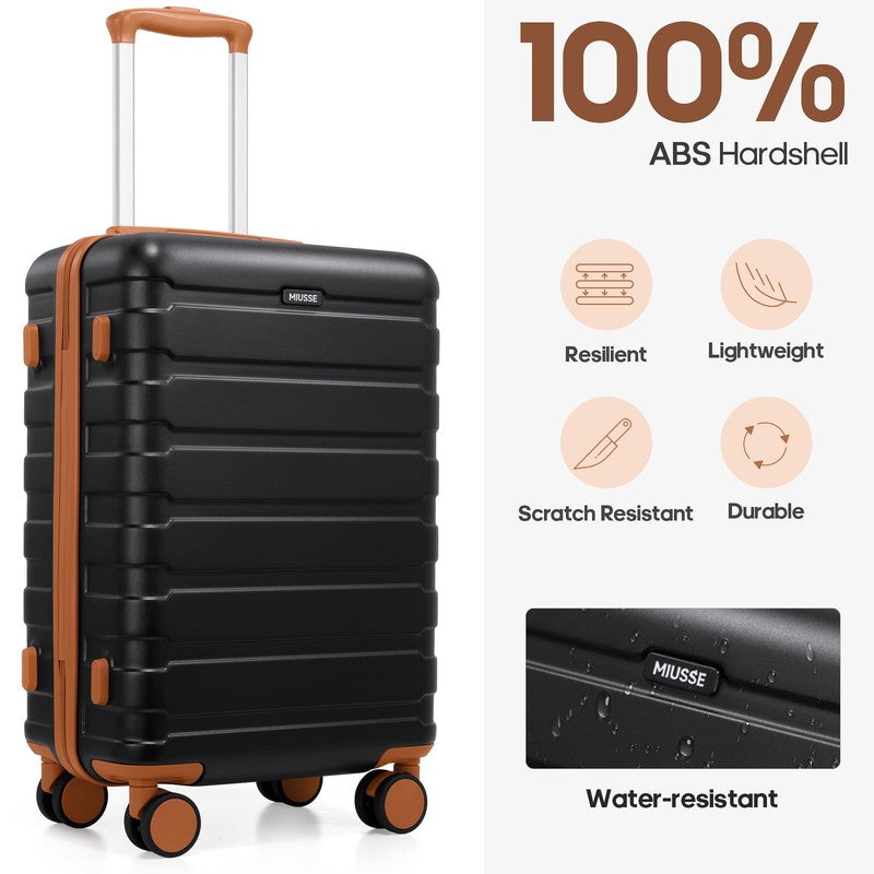 3 Piece Carry On Luggage Set Hardshell Spinner TSA Lock Backpack Travel Set1
