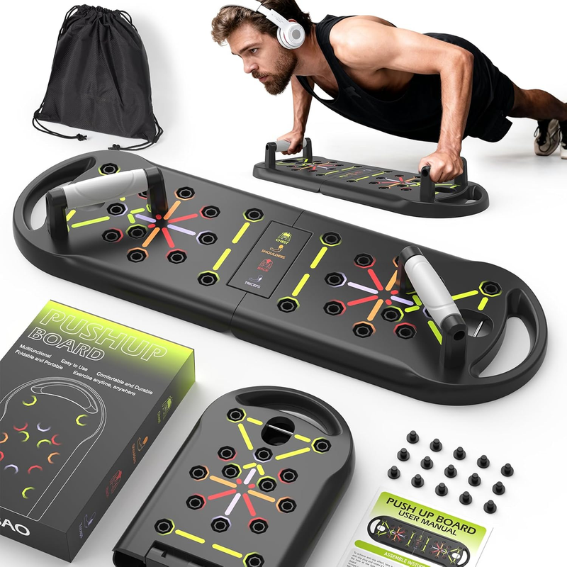 20-in-1 Push Up Board Fitness Home Gym Pushup Bars Strength Training Men7
