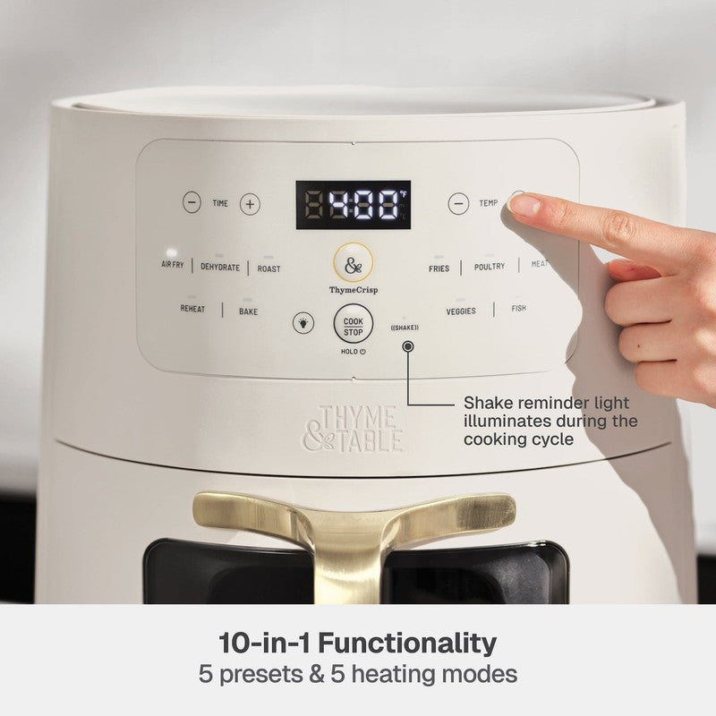 6QT Air Fryer, with Thymecrisp and Ceramic-Coated Nonstick Basket, Sand White4