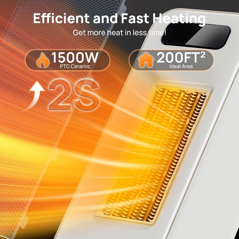 Smart 1500W Portable Electric Space Heater WiFi Thermostat Timer 4 Modes White1