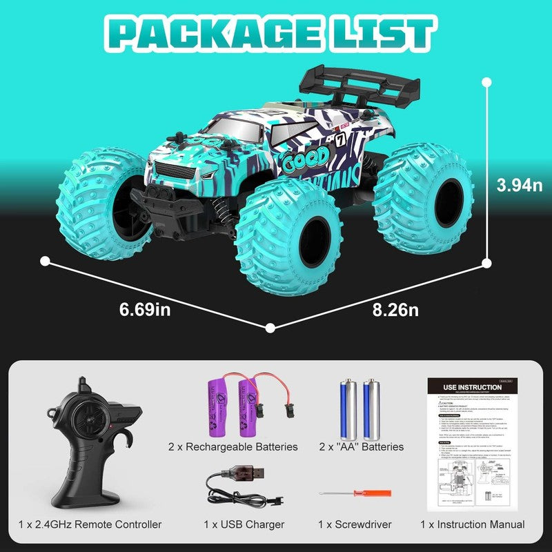 Remote Control Car, 1:18 Scale All Terrain RC Cars, 2WD 20Km/H with Colorful LED5