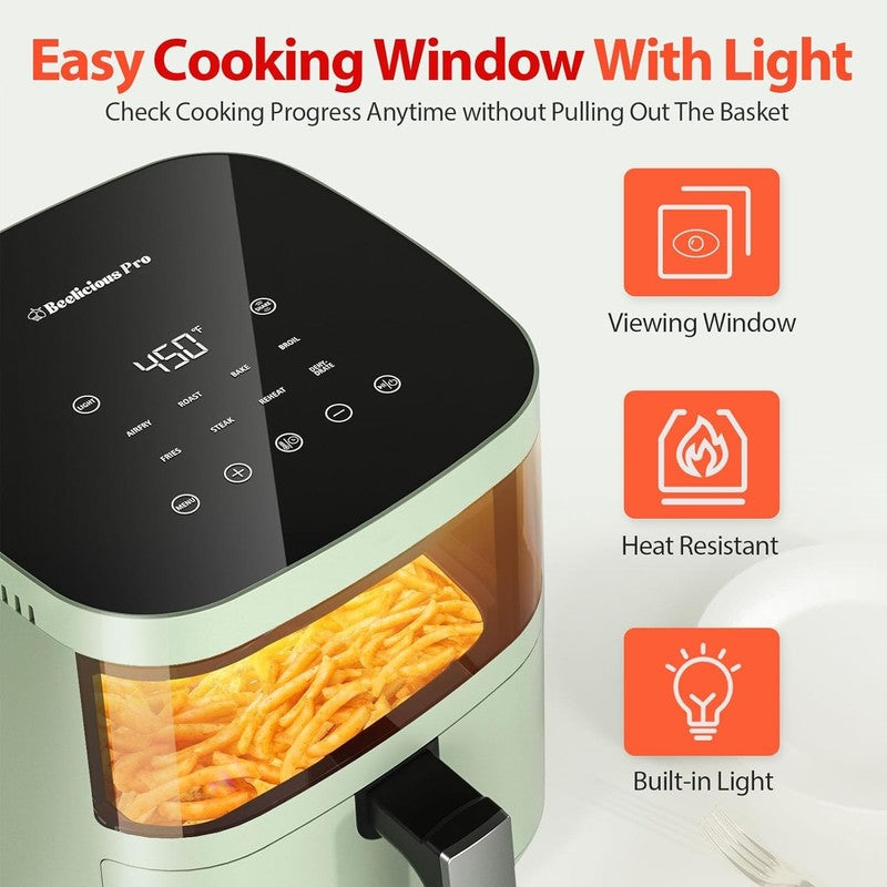 Beelicious 8-in-1 4QT Air Fryer, Digital, Viewing Window, Shake Reminder1