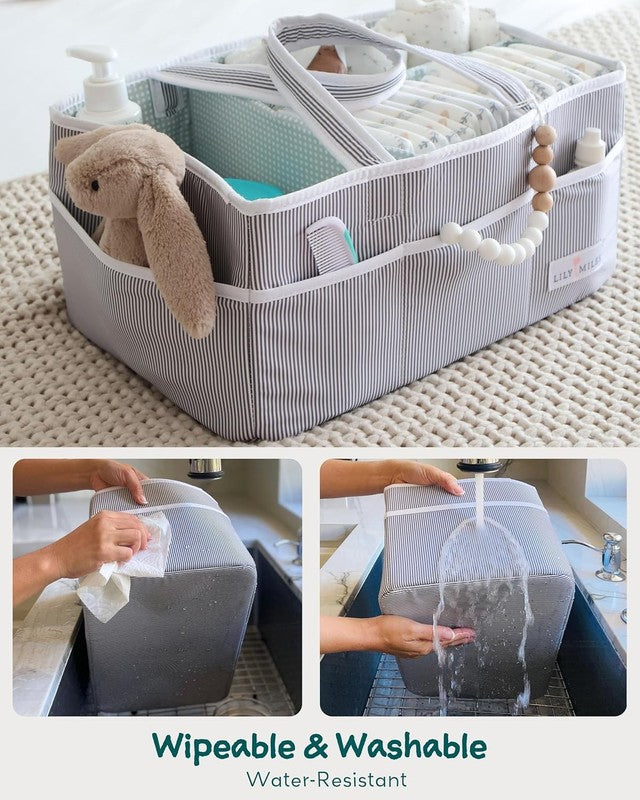 Baby Diaper Caddy Organizer, Large Tote for Newborn Essentials, Nursery & Car2