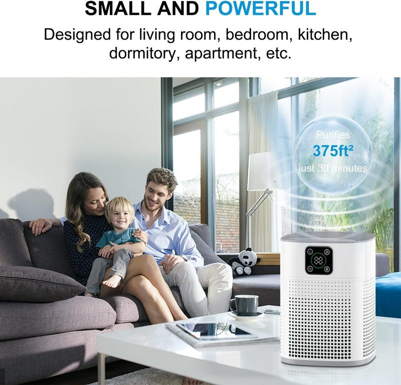 Air Purifier H13 HEPA White 600 Sqft 3 Speed 360° Intake for Home Bedroom3