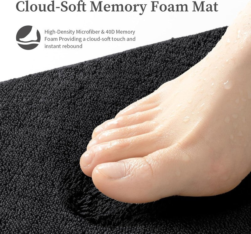 Memory Foam Bathroom Rugs Sets 2 Piece - 0.87" Thick Soft Towel-Like Absorbent B2