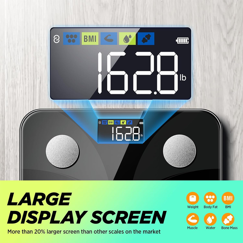 Smart Body Weight & Fat Scale with App Sync, Large Display, FSA&HSA Eligible1