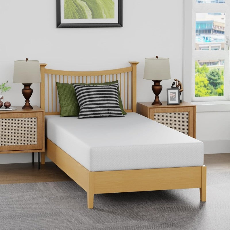 | 8 Inch Twin Mattress | Medium Firm | Gel Memory Foam Mattress | White | Bed in2