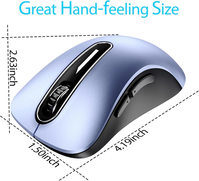 2.4G Wireless Mouse 1400 DPI 5 Button USB Receiver for PC Laptop Navy Blue5