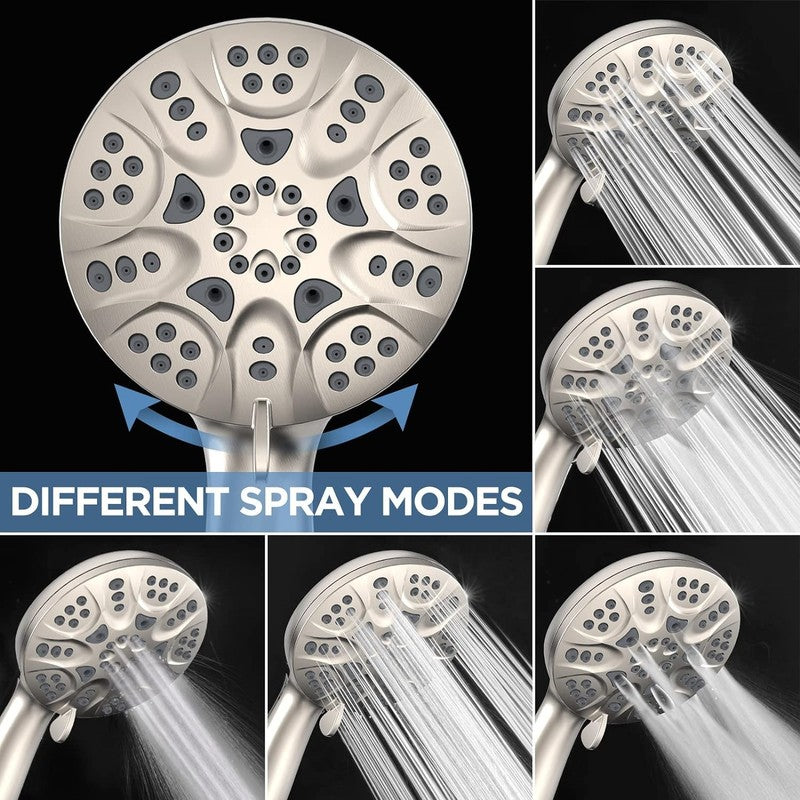 6 Mode High Pressure Handheld Shower Head Set w/ Hose Bracket Tape Washer Chrome3