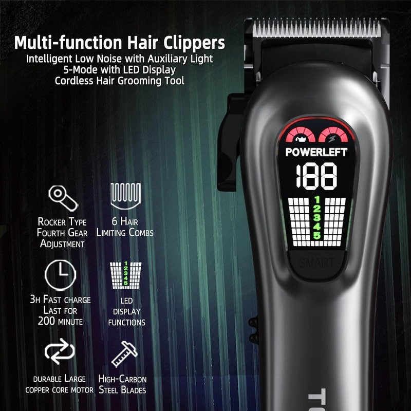 Professional Hair Clippers for Men | Corded & Cordless Barber Trimmer Kit1