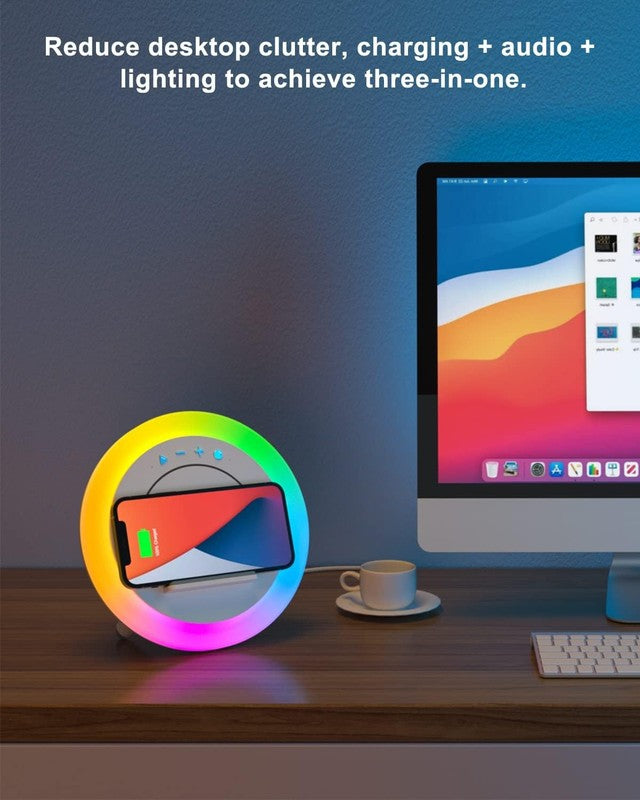 Bluetooth Speaker Night Light, Wireless Charging, Teen Girl Gift, 5W5