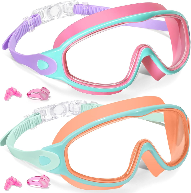 2 Pack Youth Swim Goggles Boys Girls Anti Fog UV Protection Pool Goggles10