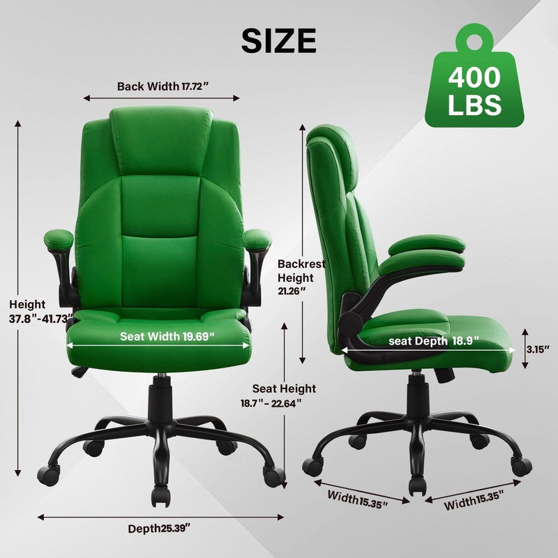 Leather Office Chair, Big and Tall Office Chair 400LBS Wide Seat Ergonomic Compu1