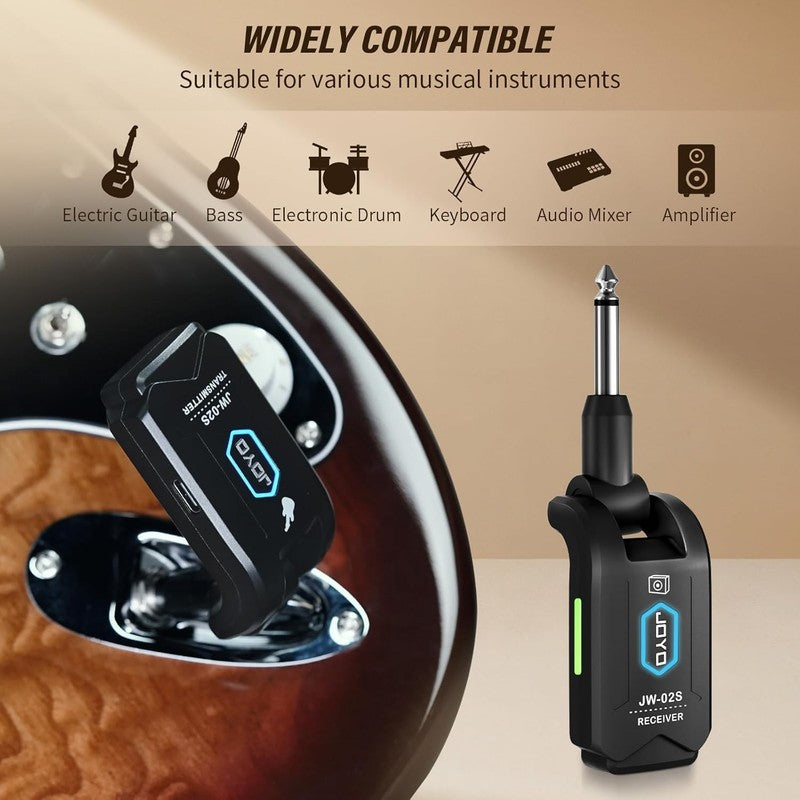 5.8GHz Wireless Guitar System Transmitter Receiver 4 Ch Rechargeable 20M2