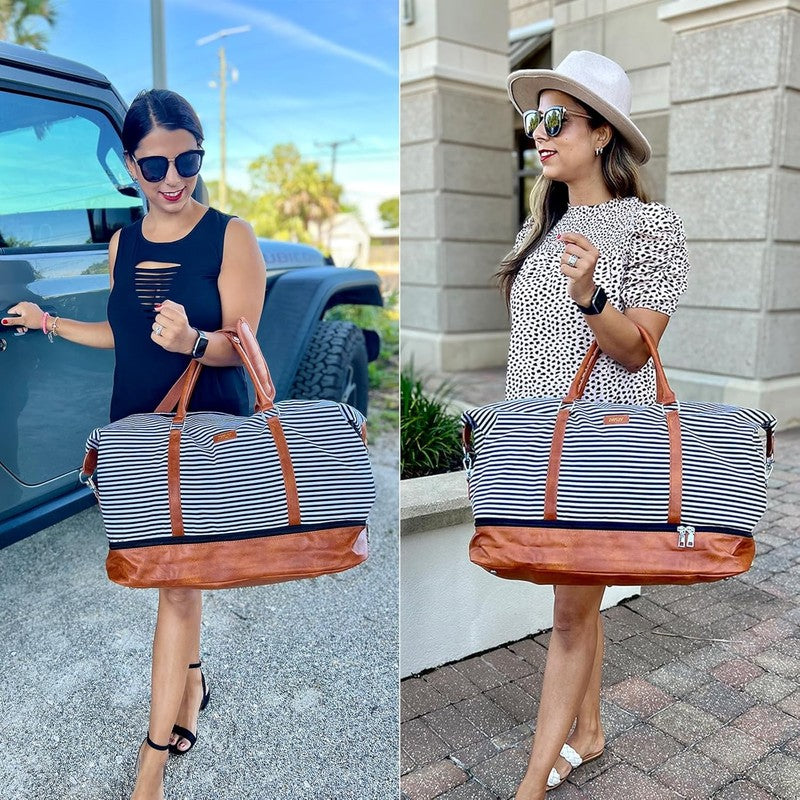 21in Weekender Duffle Bag Women 3Pc Set Carry On Travel w/ Shoe Compartment1