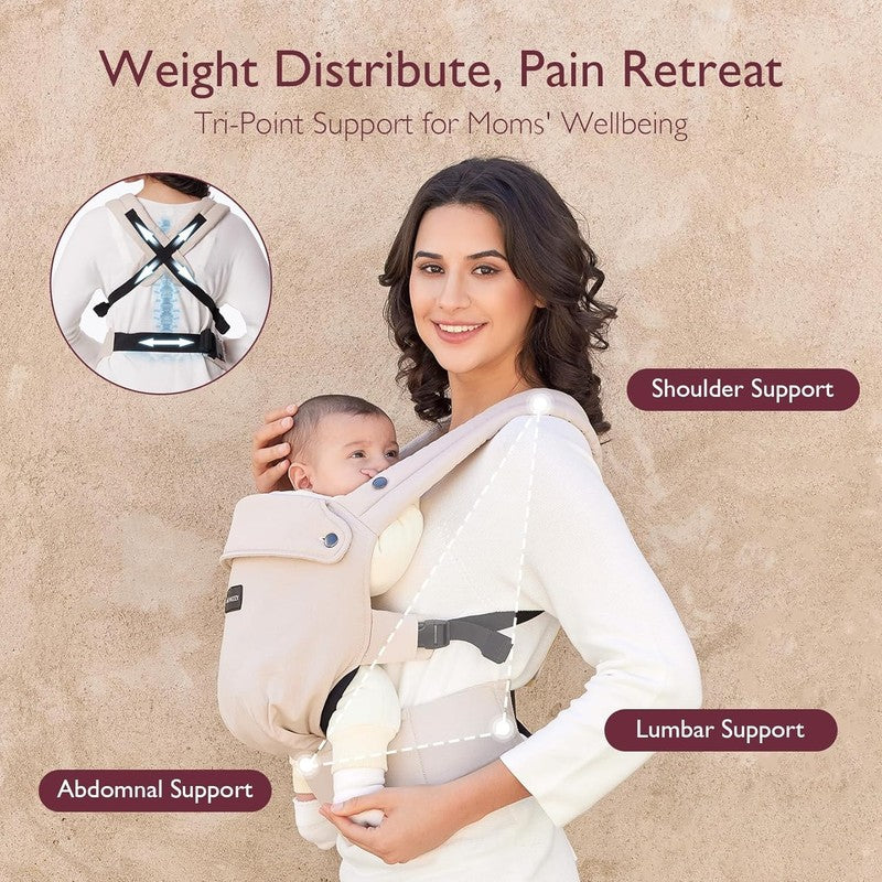 Ergonomic Baby Carrier - Lightweight, Cozy, Hands-Free with Lumbar Support3