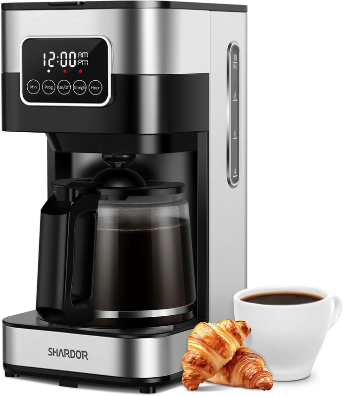10-Cup Programmable Coffee Maker Drip Machine Strong Brew Silver Auto Shut Off0