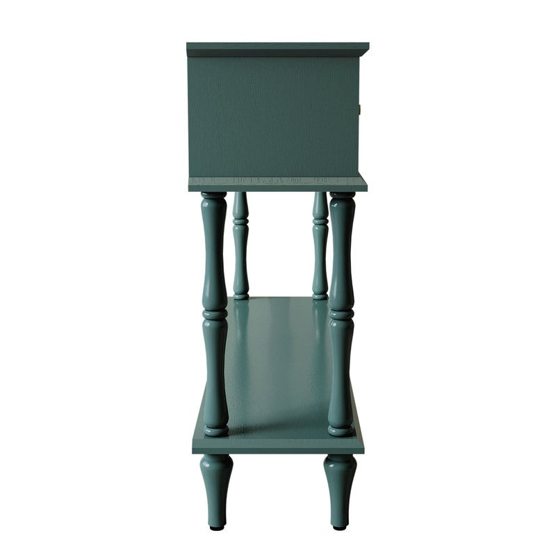 42” Mid Century Console Table Entryway w/ Storage Shelf Aged Green11