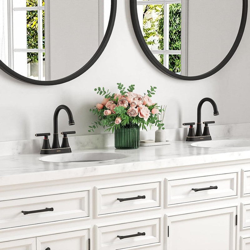 Bathroom Faucet 2 Pack Oil Rubbed Bronze 4" Centerset w/ Drain Hoses5