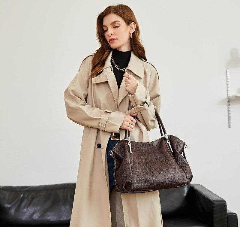 Women Leather Shoulder Tote Handbag Top Handle Satchel Hobo Crossbody Bag1