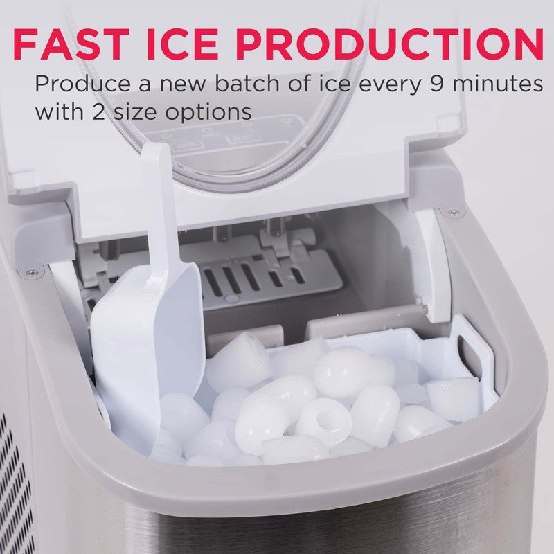 Countertop Ice Maker with Stainless Steel Finish, Quick Bullet Shaped Ice 26 Lbs3