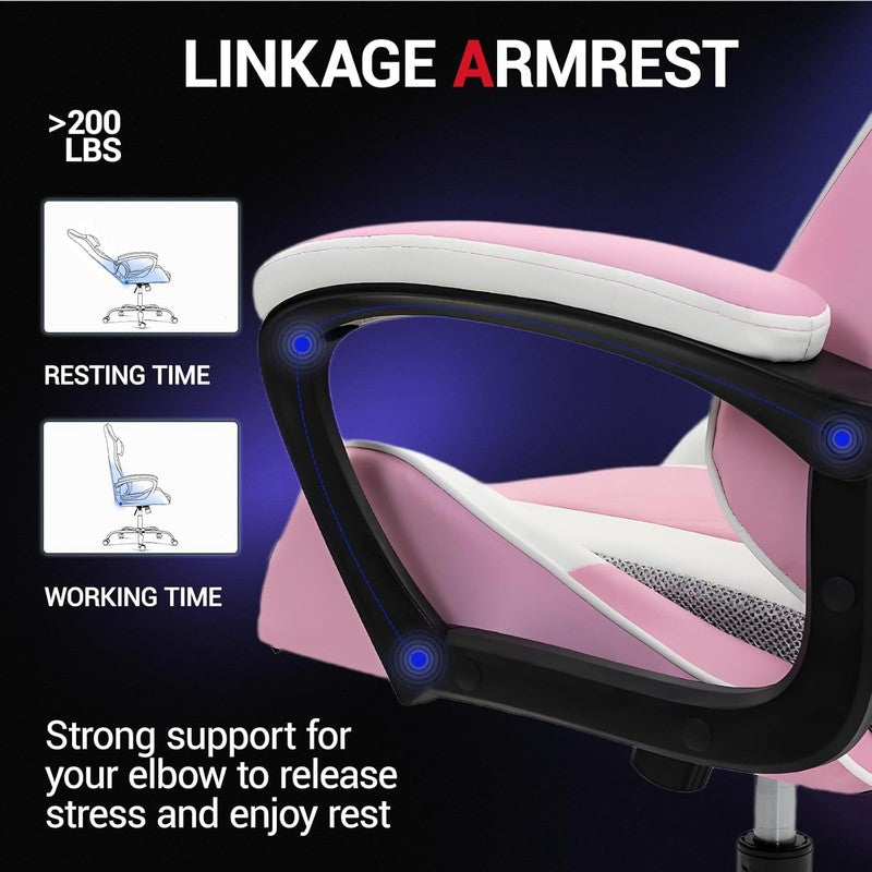 Massage Gaming Chair, Ergonomic PC Desk Chair with Headrest and Massage Lumbar S4