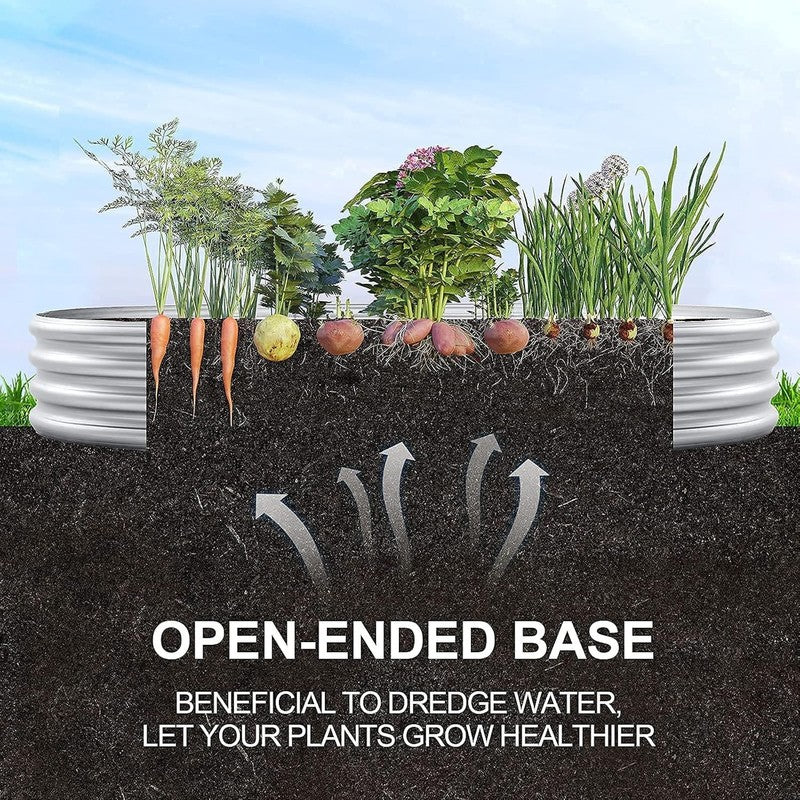 Galvanized Raised Garden Bed Kit, Galvanized Planter Garden Boxes Outdoor, Oval 3