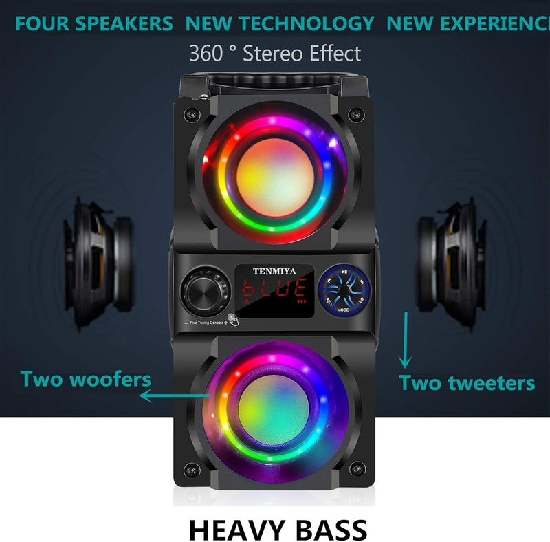 40W Bluetooth Speaker, 60W Peak, Heavy Bass, Lights, FM, MP3, Outdoor/Home1