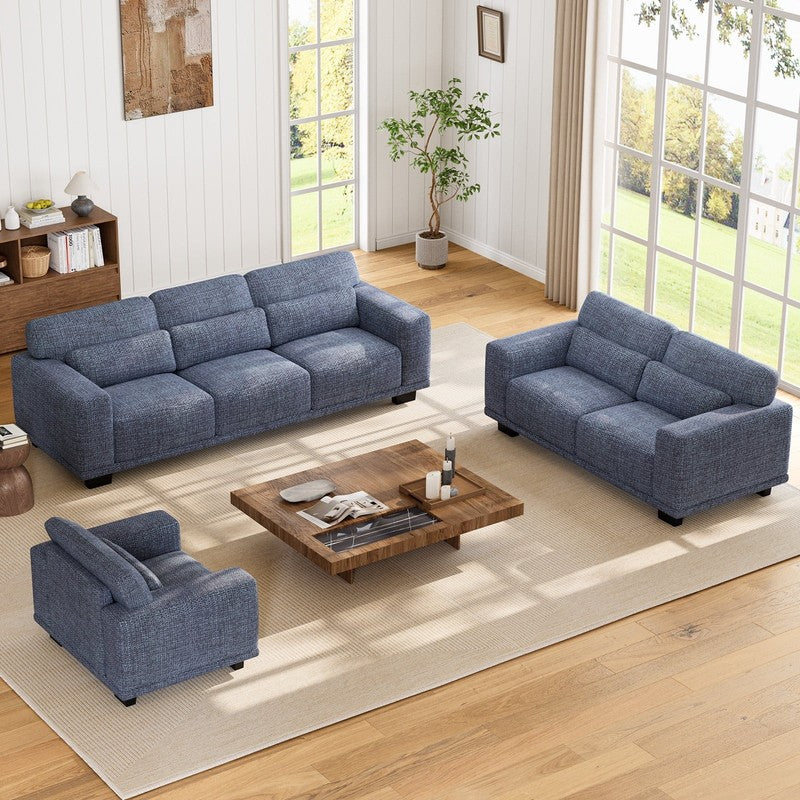 40" Oversized Accent Chair, Linen Upholstered Armchair with Washable Covers & Pi9