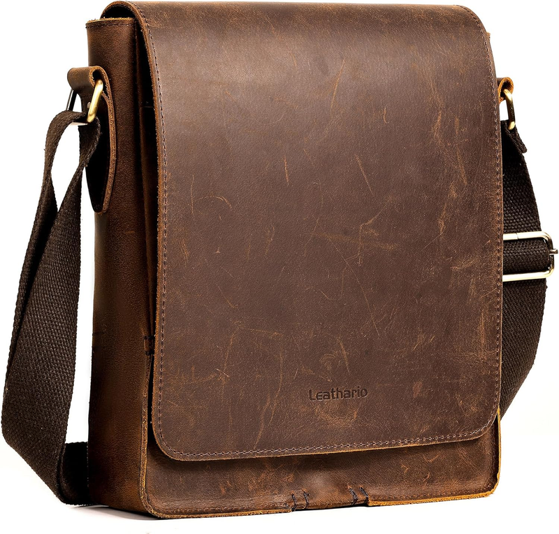 Crossbody Bag for Men Genuine Leather Small Messenger Shoulder Purse Side Vintag11