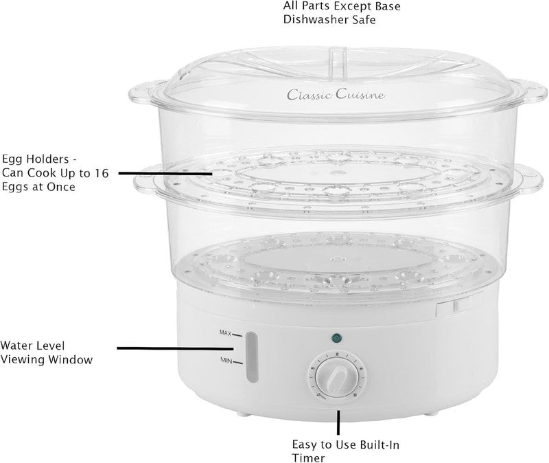 6.3QT Electric Vegetable Steamer Rice Cooker w/ Timer for Healthy Meals4