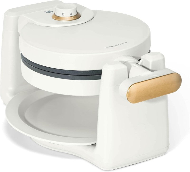 Rotating Belgian Waffle Maker, Black, by Drew Barrymore Flower, Makes 1-Inch Thi4