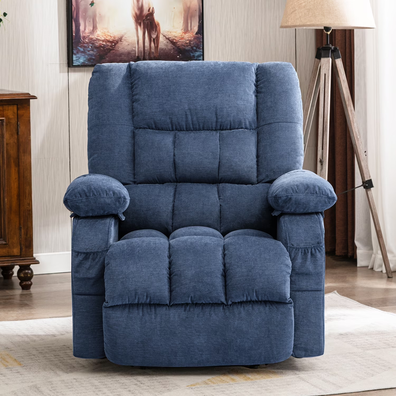 Power Lift Recliner Chair Heat Massage USB Port Infinite Position Blue6