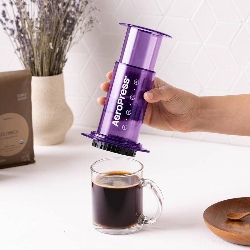 Clear Purple Coffee Press French Press Pour Over Espresso Travel Camping Brewer4