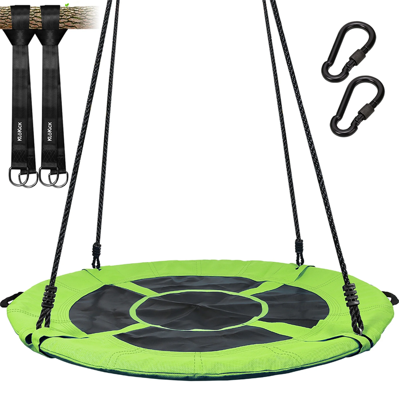 700Lb Saucer Tree Swing for Kids Adults 40" Waterproof Frame Includes 2 Tree Han5