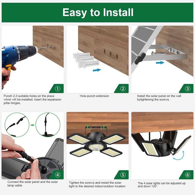 Brighten Your Shed: 1200LM Solar Motion Light with Remote, IP65 Waterproof5