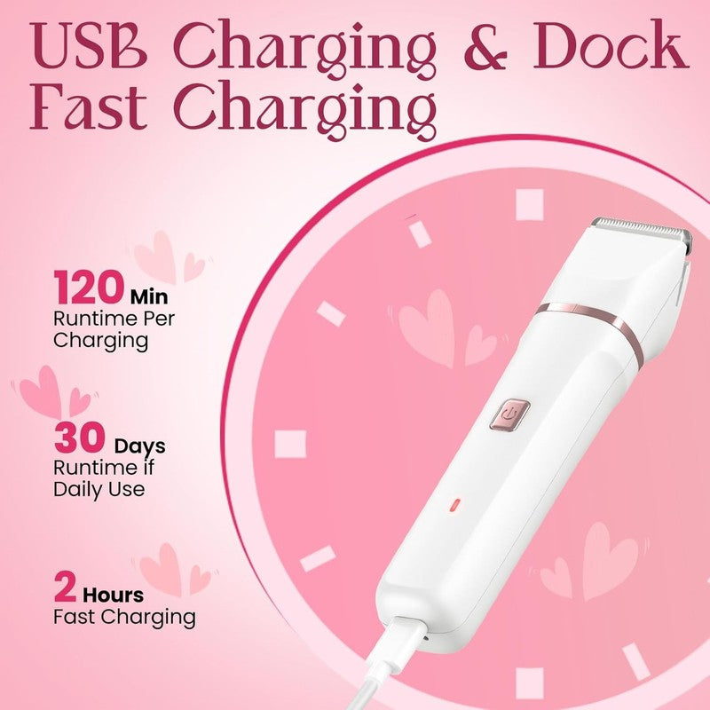 Women's Electric Pubic Hair Trimmer - Waterproof, USB-C, Easy Clean4