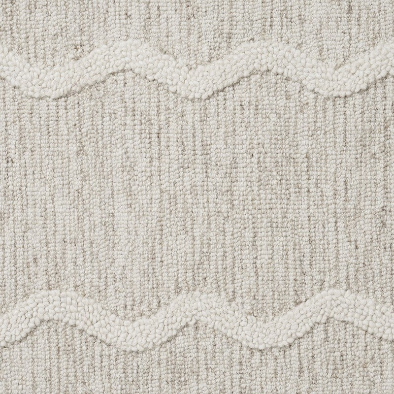 Ivory Scallop Wool Indoor Area Rug, 24" X 36"5