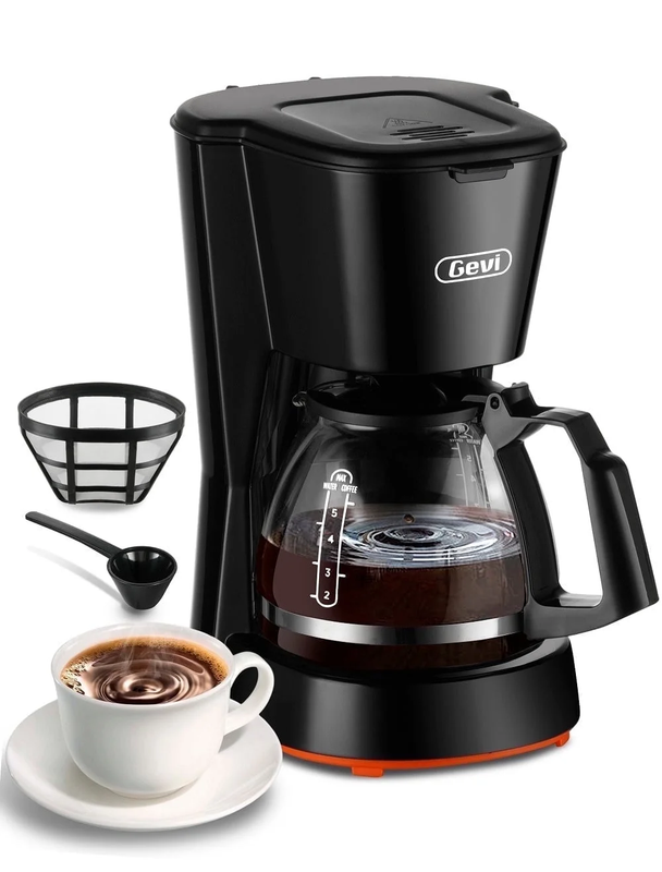 Compact 5 Cup Coffee Maker with Filter Warming Plate Glass Pot New Condition9