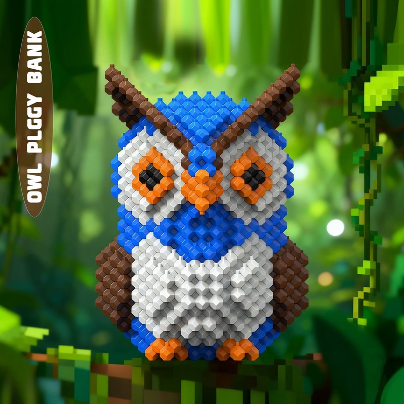 Owl Building Block Set Miniature 3D Educational Challenging STEM 548 Pieces 1-Co2