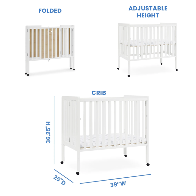 Lee Portable Folding Mini Crib with 1.5 Inch Mattress Greenguard Gold Certified3
