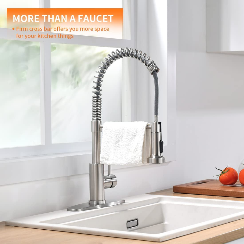 Kitchen Faucet Pull Down Sprayer Brushed Nickel 1 3 Hole Dual Function1