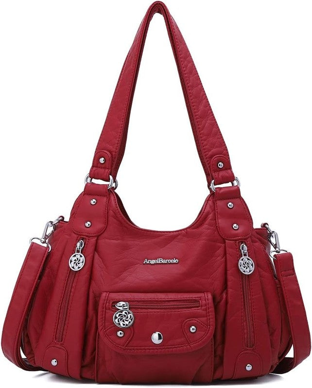 Women's Soft PU Leather Shoulder Bag Crossbody Purse Handbag1