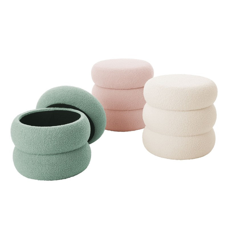 Boucle Cloud Storage Ottoman, Blush5