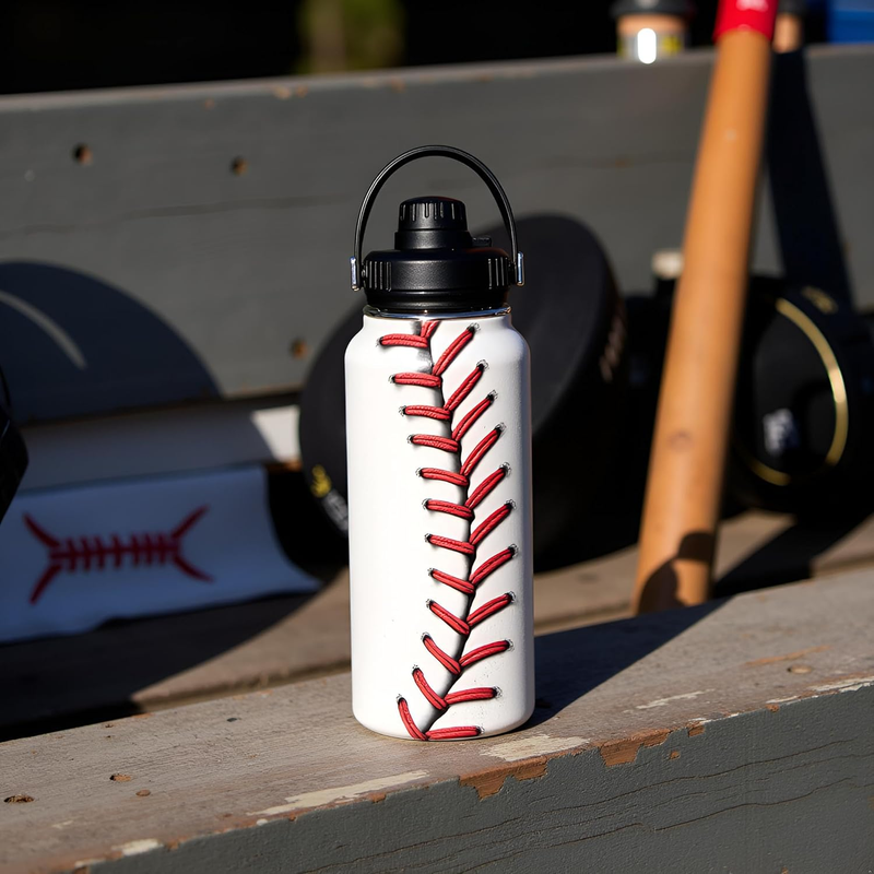 32oz Baseball Water Bottle Stainless Steel Vacuum Insulated Travel Tumbler1