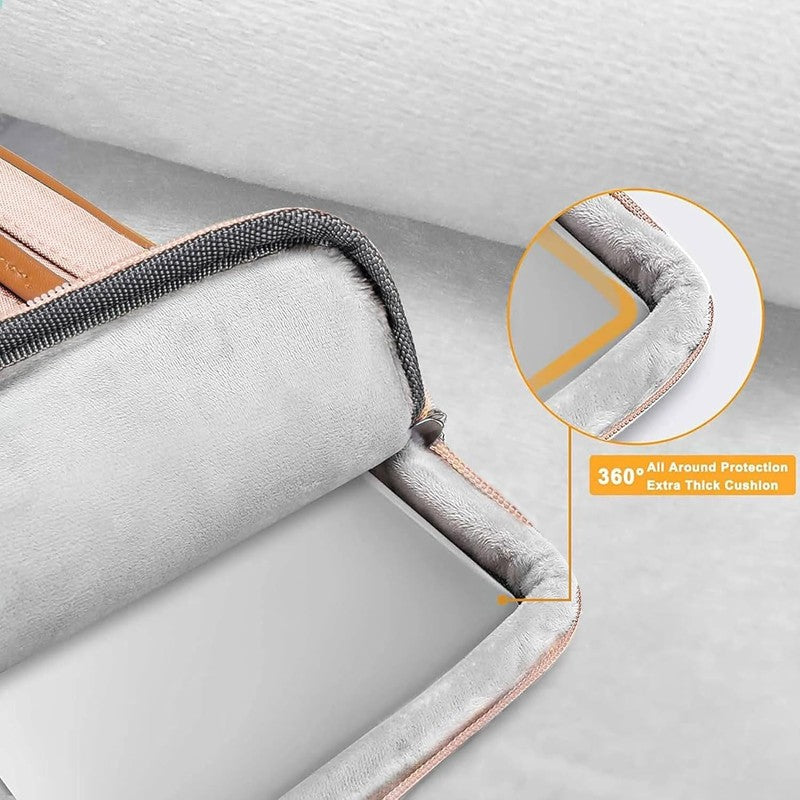 15.6 Inch Laptop Shoulder Bag 360 Protective Messenger 4 Zipper Pockets3